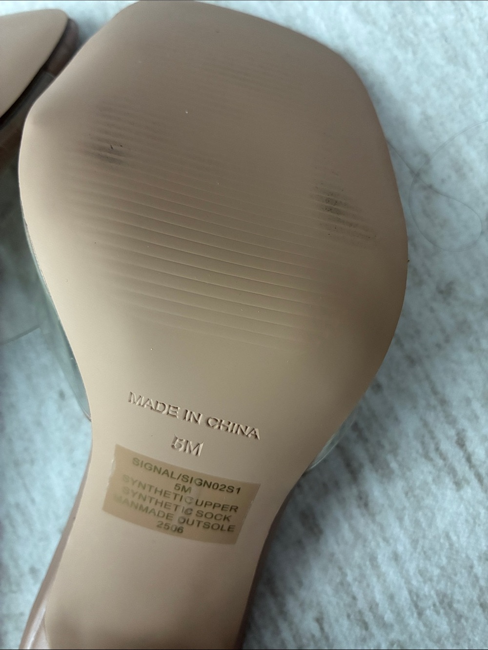 Steve Madden Clear Strap Slide Mules in Tan - Picture 7 of 8